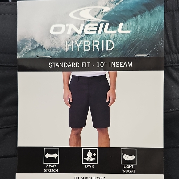 O'Neill Black Standard Fit Hybrid Shorts - Picture 1 of 4